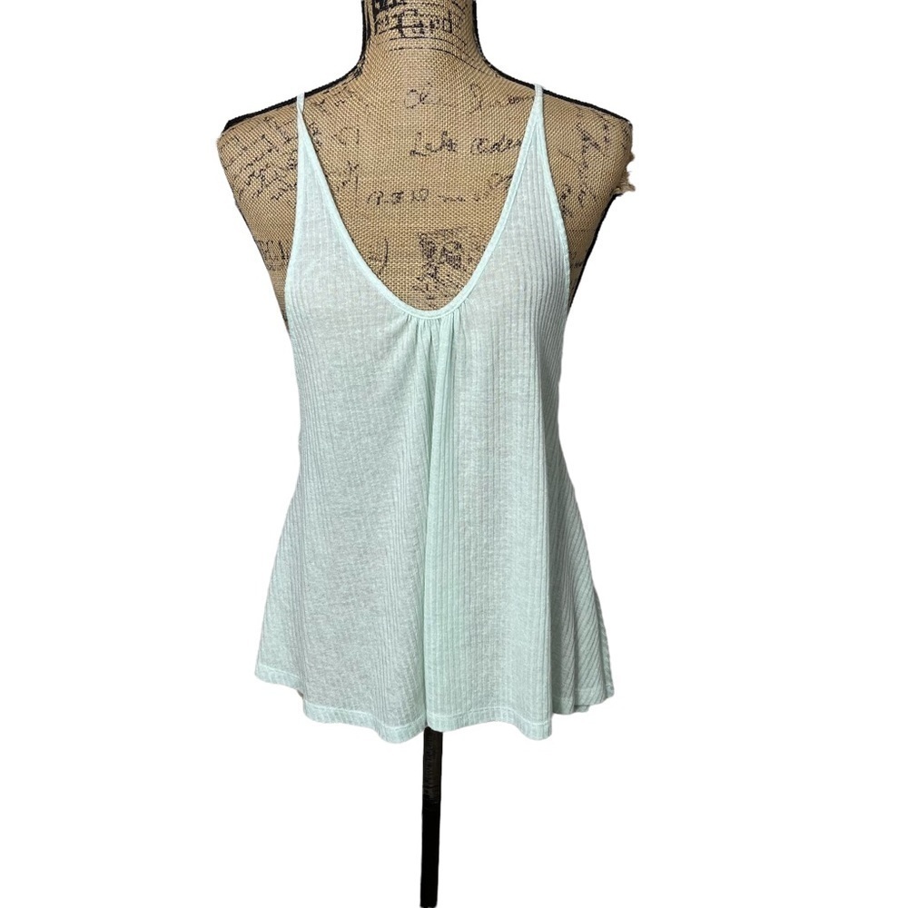 Free People Ribbed Swing Top Strappy Layering Piece Boho Oversized Fit Small